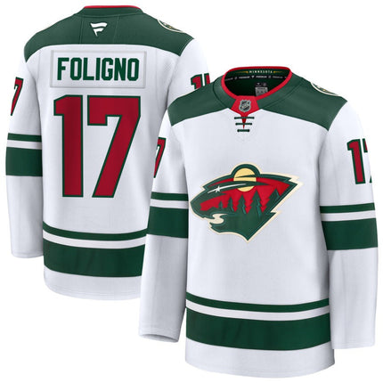 Marcus Foligno Minnesota Wild 2025 Away Premium White Jersey