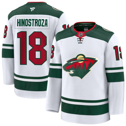 Vinnie Hinostroza Minnesota Wild 2025 Away Premium White Jersey