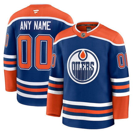 Custom Name Edmonton Oilers 2025 Home Premium Royal Jersey