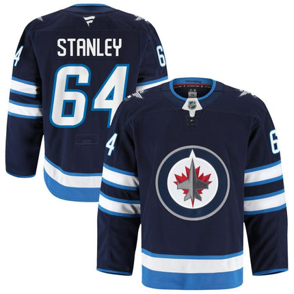 Logan Stanley Winnipeg Jets 2025 Home Pro Navy Jersey
