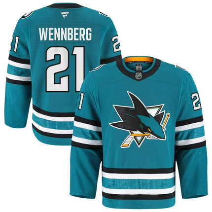 Alex Wennberg San Jose Sharks 2025 Home Pro Teal Jersey