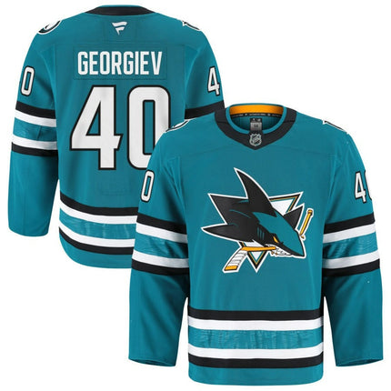 Alexandar Georgiev San Jose Sharks 2025 Home Pro Teal Jersey