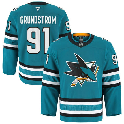 Carl Grundstrom San Jose Sharks 2025 Home Pro Teal Jersey