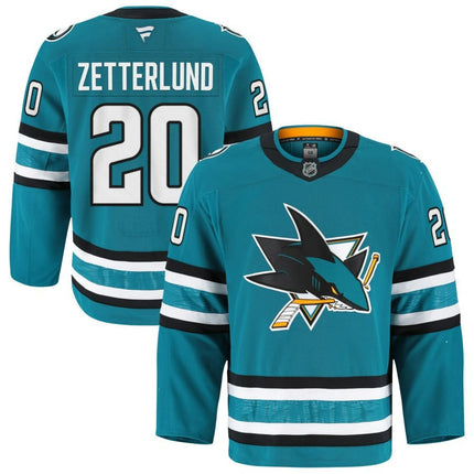 Fabian Zetterlund San Jose Sharks 2025 Home Pro Teal Jersey