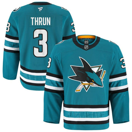 Henry Thrun San Jose Sharks 2025 Home Pro Teal Jersey