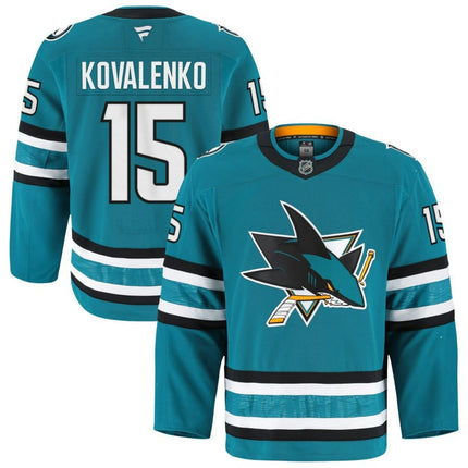 Nikolai Kovalenko San Jose Sharks 2025 Home Pro Teal Jersey