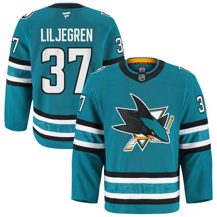Timothy Liljegren San Jose Sharks 2025 Home Pro Teal Jersey