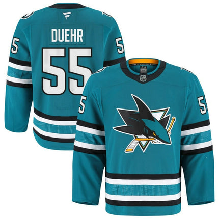 Walker Duehr San Jose Sharks 2025 Home Pro Teal Jersey