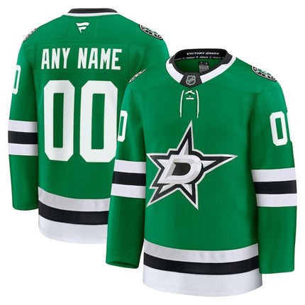 Custom Name Dallas Stars 2025 Home Premium Kelly Green Jersey