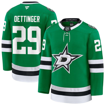 Jake Oettinger Dallas Stars 2025 Home Premium Kelly Green Jersey