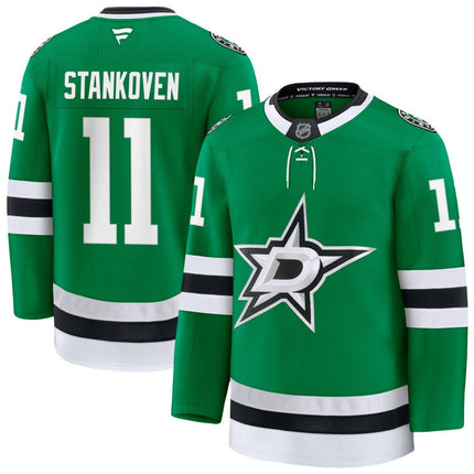 Logan Stankoven Dallas Stars 2025 Home Premium Kelly Green Jersey