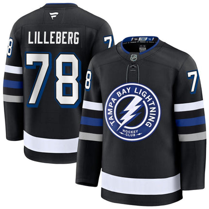 Emil Lilleberg Tampa Bay Lightning 2025 Alternate Premium Black Jersey