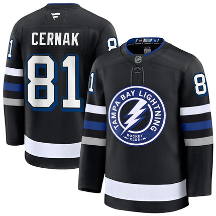 Erik Cernak Tampa Bay Lightning 2025 Alternate Premium Black Jersey