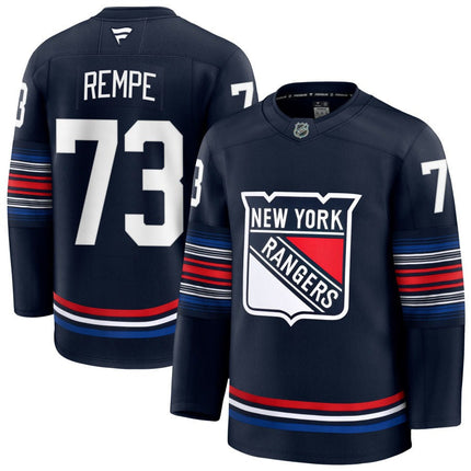 Matt Rempe New York Rangers 2025 Alternate Premium Navy Jersey