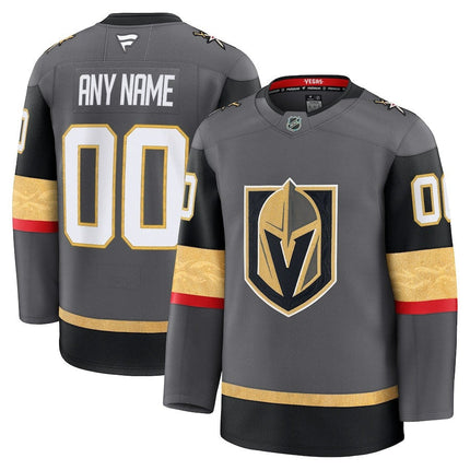 Custom Name Vegas Golden Knights 2025 Alternate Premium Gray Jersey