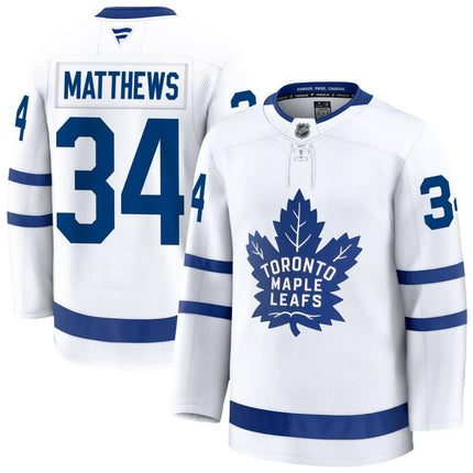 Auston Matthews Toronto Maple Leafs 2025 Away Premium White Jersey