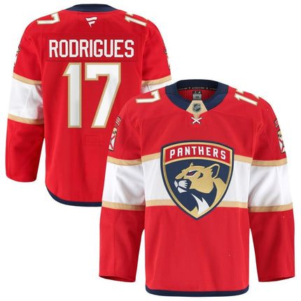 Evan Rodrigues Florida Panthers 2025 Home Red Jersey