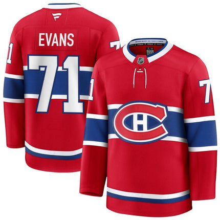 Jake Evans Montreal Canadiens 2025 Home Premium Red Jersey