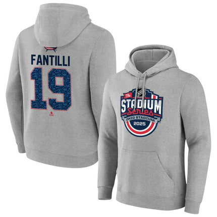 Adam Fantilli Columbus Blue Jackets 2025 Stadium Series Pick-A-Player Gray Pullover Hoodie