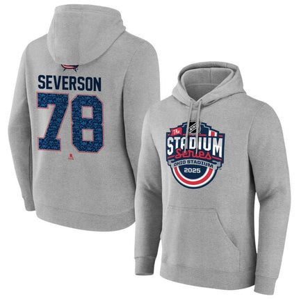 Damon Severson Columbus Blue Jackets 2025 Stadium Series Pick-A-Player Gray Pullover Hoodie