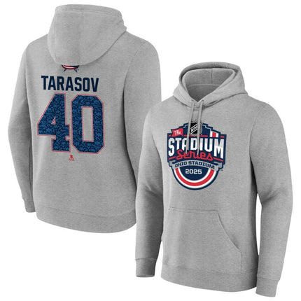Daniil Tarasov Columbus Blue Jackets 2025 Stadium Series Pick-A-Player Gray Pullover Hoodie