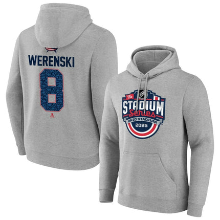 Zach Werenski Columbus Blue Jackets 2025 Stadium Series Pick-A-Player Gray Pullover Hoodie