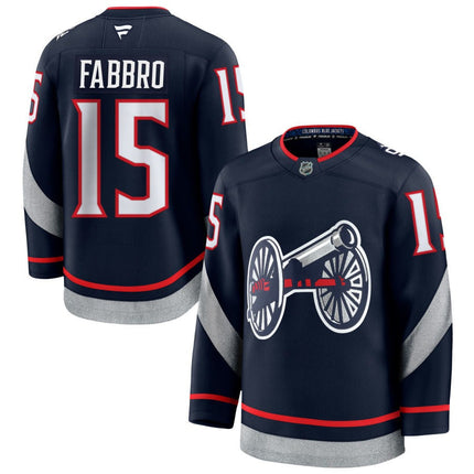 Dante Fabbro Columbus Blue Jackets 2025 NHL Stadium Series Premium Navy Jersey