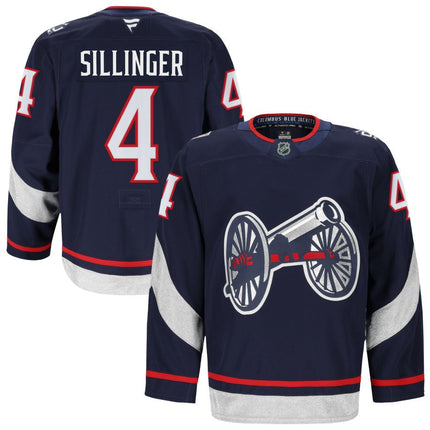 Cole Sillinger Columbus Blue Jackets 2025 NHL Stadium Series Premium Navy Jersey