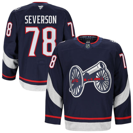 Damon Severson Columbus Blue Jackets 2025 NHL Stadium Series Premium Navy Jersey