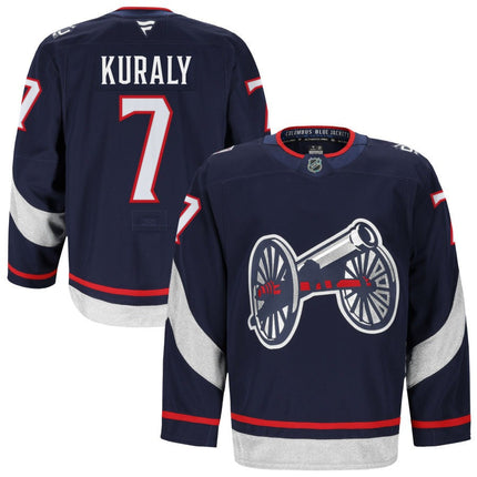 Sean Kuraly Columbus Blue Jackets 2025 NHL Stadium Series Premium Navy Jersey