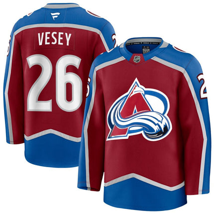 Jimmy Vesey Colorado Avalanche 2025 Burgundy Home Premium Jersey