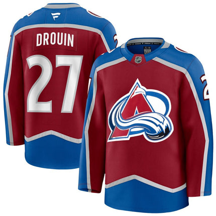 Jonathan Drouin Colorado Avalanche 2025 Burgundy Home Premium Jersey
