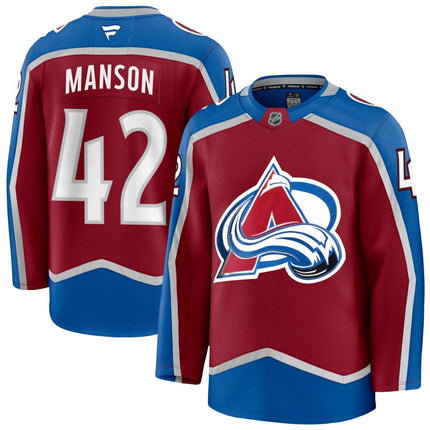 Josh Manson Colorado Avalanche 2025 Burgundy Home Premium Jersey