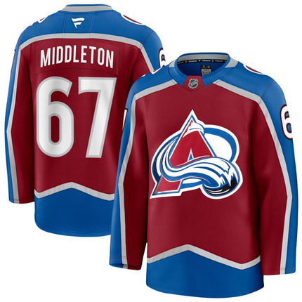Keaton Middleton Colorado Avalanche 2025 Burgundy Home Premium Jersey