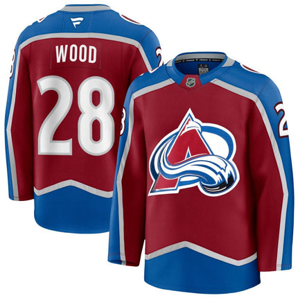 Miles Wood Colorado Avalanche 2025 Burgundy Home Premium Jersey