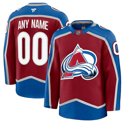 Custom Name Colorado Avalanche 2025 Burgundy Home Premium Jersey