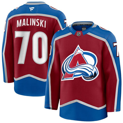 Sam Malinski Colorado Avalanche 2025 Burgundy Home Premium Jersey