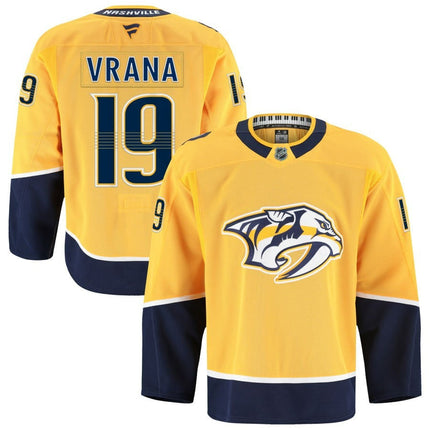 Jakub Vrana Nashville Predators 2025 Home Premium Gold Jersey