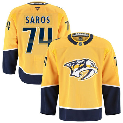 Juuse Saros Nashville Predators 2025 Home Premium Gold Jersey