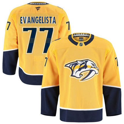 Luke Evangelista Nashville Predators 2025 Home Premium Gold Jersey