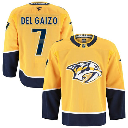 Marc Del Gaizo Nashville Predators 2025 Home Premium Gold Jersey