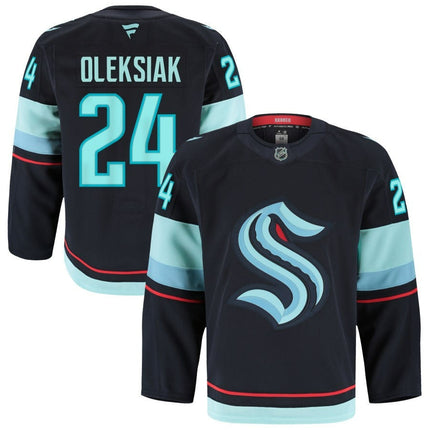 Jamie Oleksiak Seattle Kraken 2025 Home Premium Jersey - Blue