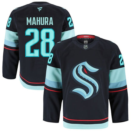 Josh Mahura Seattle Kraken 2025 Home Premium Jersey - Blue