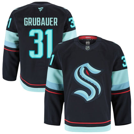 Philipp Grubauer Seattle Kraken 2025 Home Premium Jersey - Blue