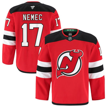 Simon Nemec New Jersey Devils 2025 Home Pro Jersey - Red