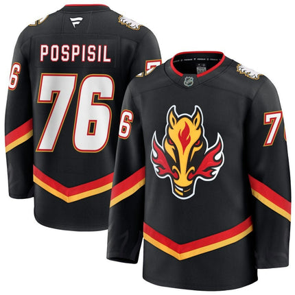 Martin Pospisil Calgary Flames 2025 Alternate Premium Jersey - Black