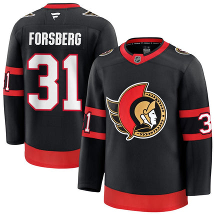 Anton Forsberg Ottawa Senators 2025 Premium Home Jersey - Black