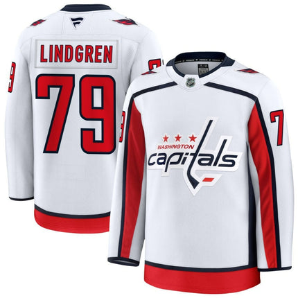 Charlie Lindgren Washington Capitals 2025 Away Premium Jersey - White