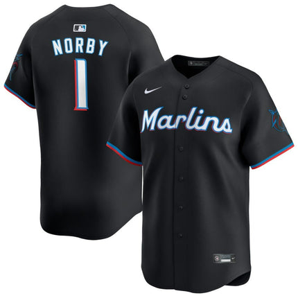 Connor Norby Miami Marlins 2025 Alternate Limited Jersey – Black