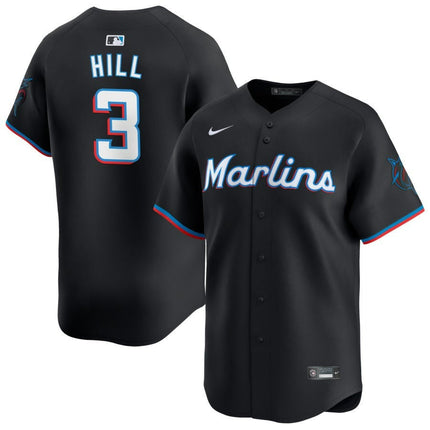 Derek Hill Miami Marlins 2025 Alternate Limited Jersey – Black